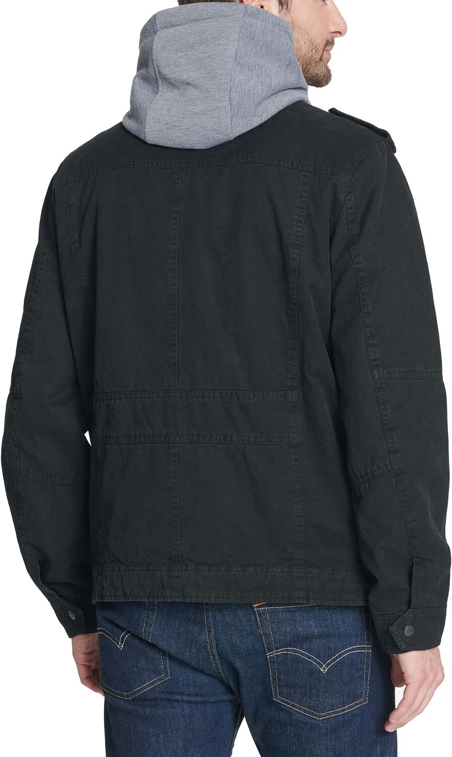 Толстовка Two-Pocket Hoodie with Zip Out Jersey Bib/Hood and Sherpa Lining Levi's, черный — фото 2