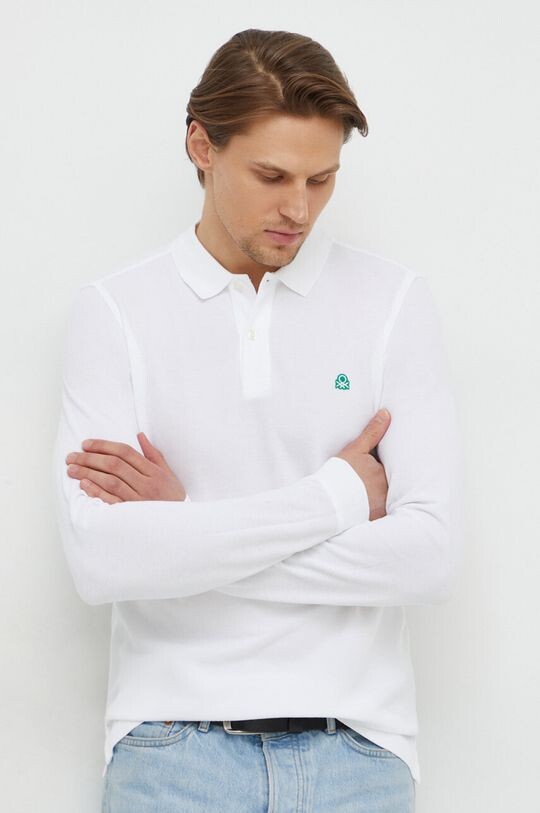 

Хлопковая рубашка с длинным рукавом United Colors of Benetton, белый