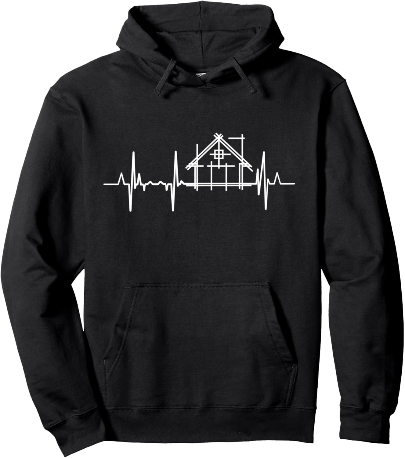 

Худи для студента-архитектора Heartbeat Architecture Architecture T-Shirts Architect Gifts, черный