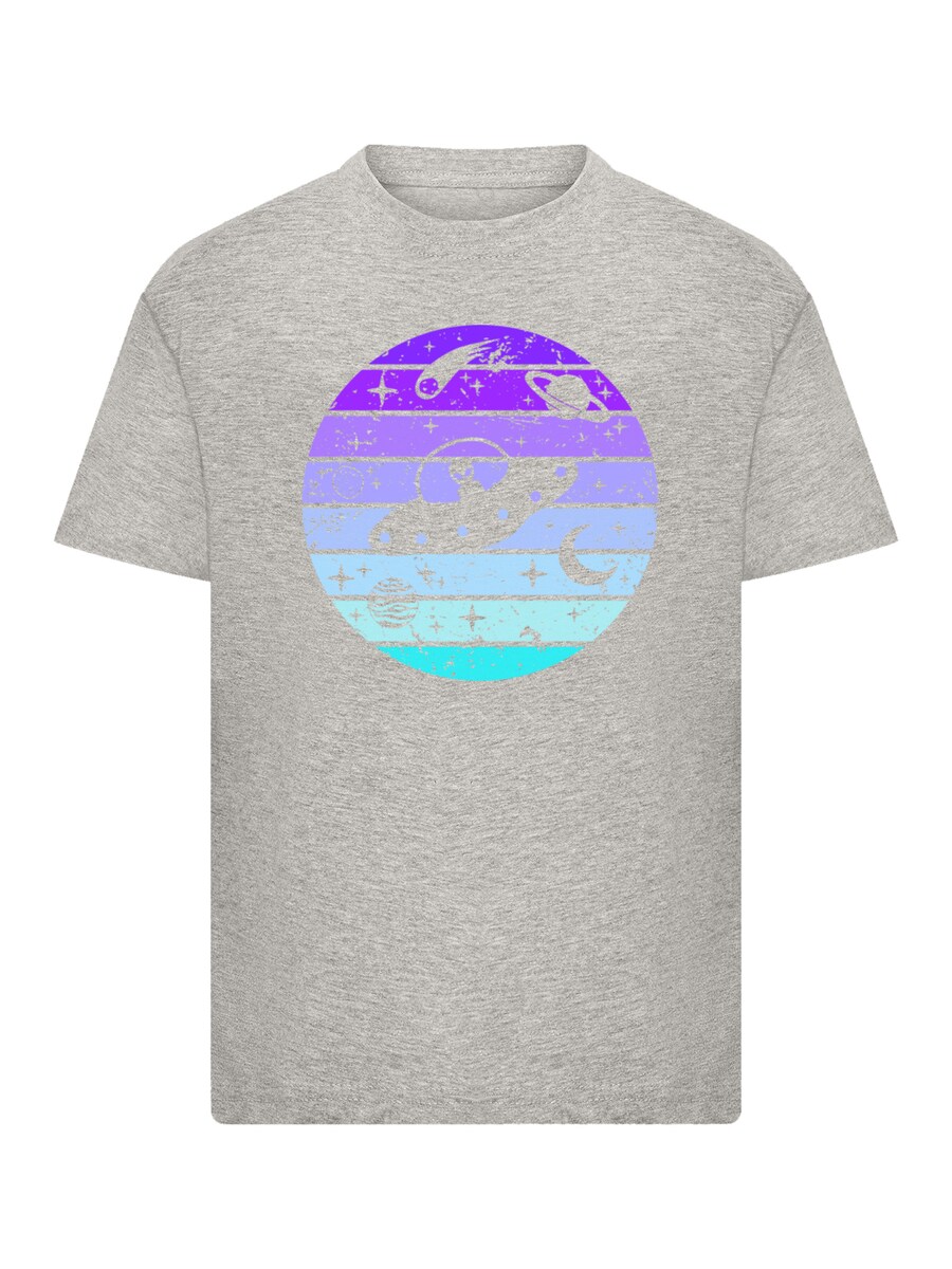 

Рубашка F4NT4STIC Retro Alien Weltraum Sonnenuntergang, пятнистый серый