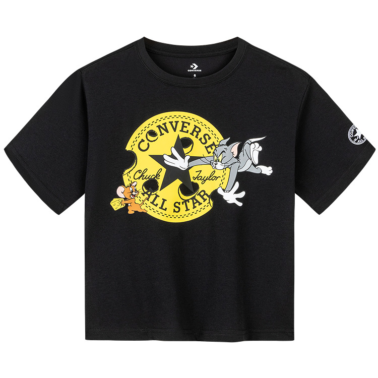 

TOM AND JERRY Chuck Taylor All Star футболка SS25 для детей 3-7 лет Converse, черный
