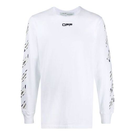 

Футболка Men's OFF-WHITE FW21 Rubber Strap Long Sleeves Slim Fit White T-Shirt, белый