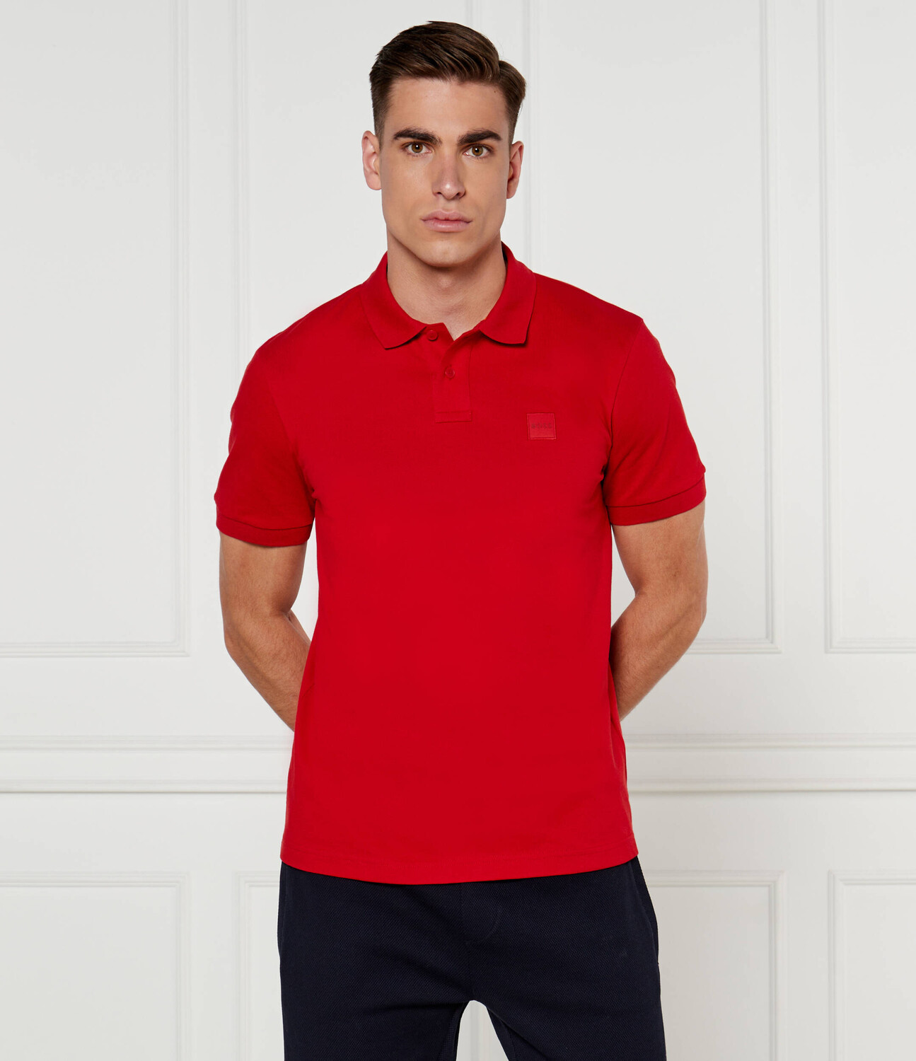 

Поло BOSS ORANGE Passenger Slim Fit, красный