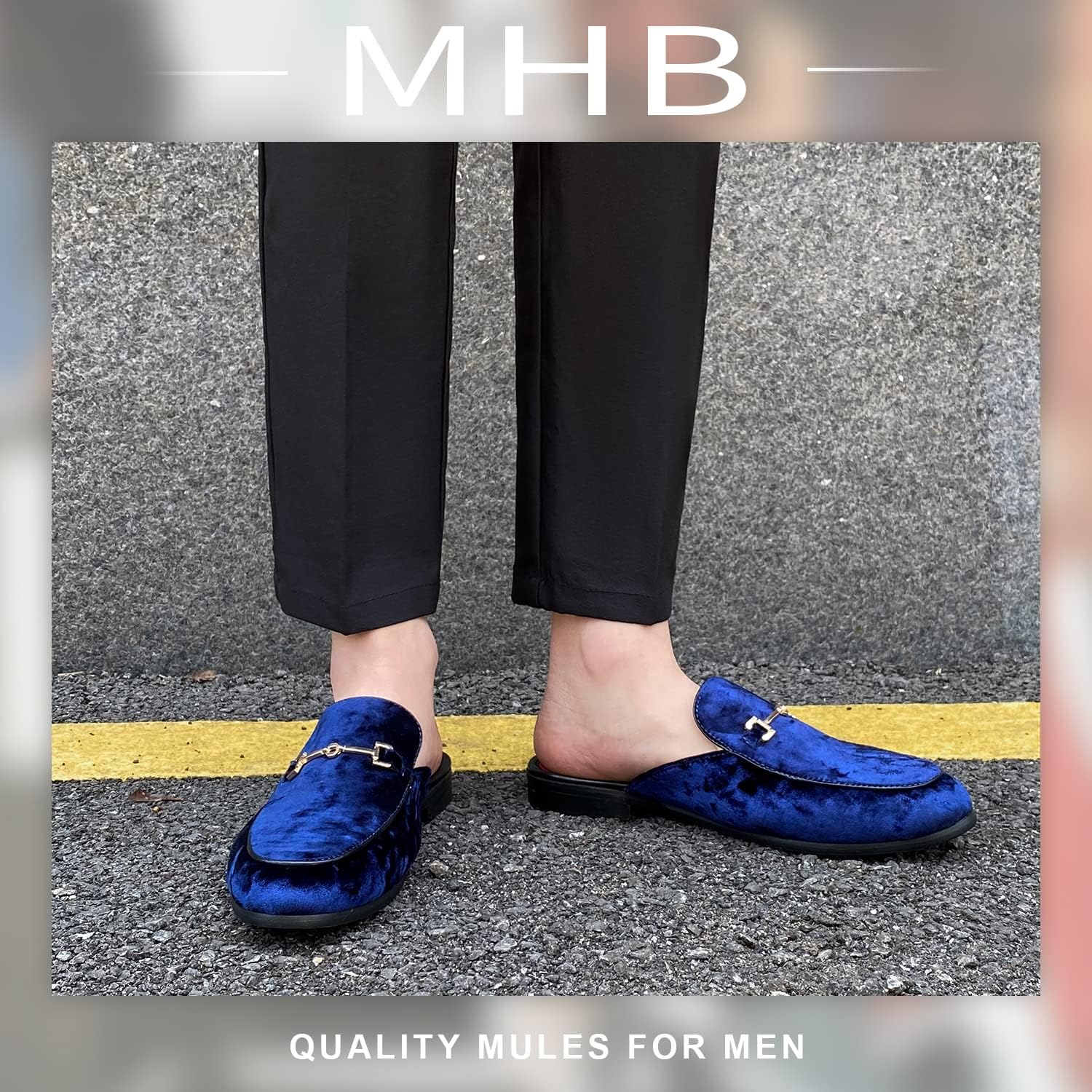 Мужские мюли стильные на мягкой подошве Mhb, синий — фото 2