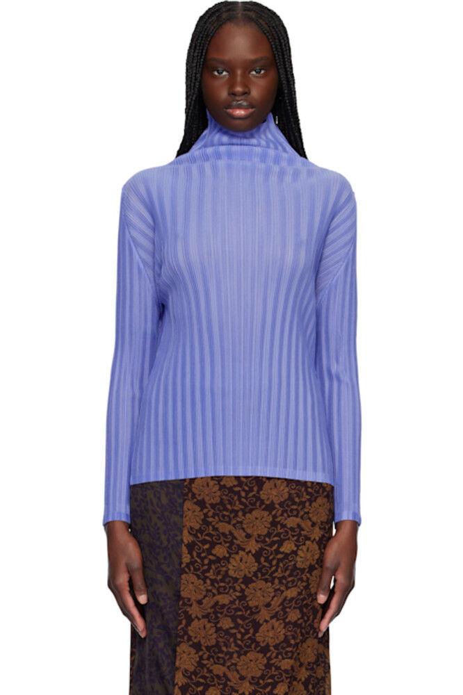 

Водолазка в стиле февраль Blue Rib Pleats PLEATS PLEASE ISSEY MIYAKE