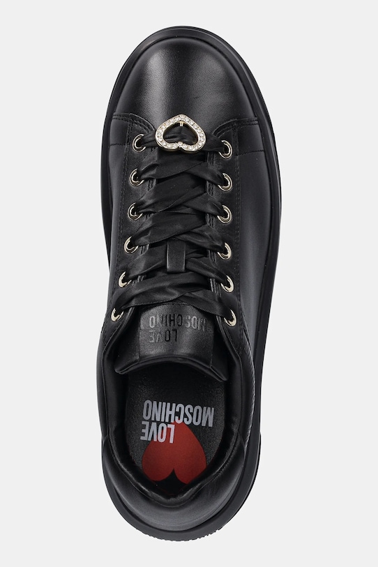 Кожаные кроссовки Love Moschino, черный — фото 4