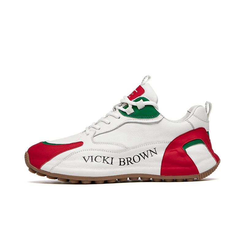 

Низкие массивные кроссовки мужские VICKI BROWN, White Red