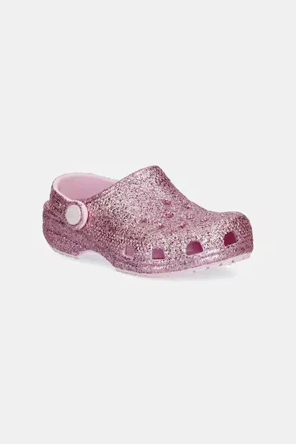 Сланцы Crocs Classic Chunky Glitter Clog T, розовый