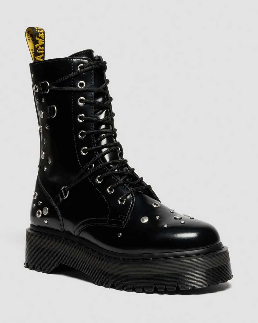Ботинки на платформе из кожи Buttero с заклепками JADON HI Dr Martens, черный