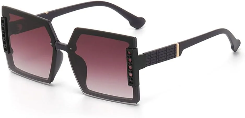 

Модные большие квадратные солнцезащитные очки для женщин, трендовые солнцезащитные очки в винтажном стиле, сексуальные очки для путешествий MTZJH, Black Red