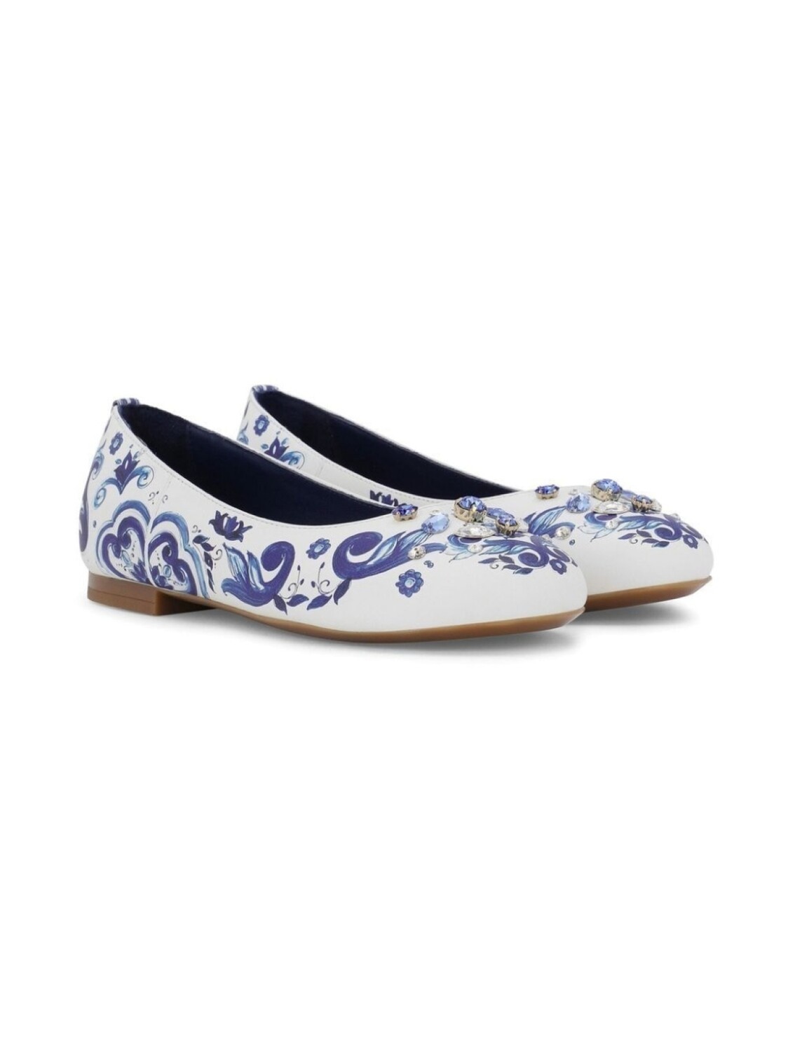 

Dolce & Gabbana балетки с принтом Majolica, белый