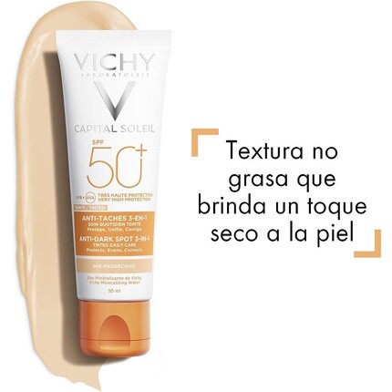 Ideal Soleil Цветное средство против пятен 3 в 1 SPF 50+ 50 мл, Vichy — фото 2