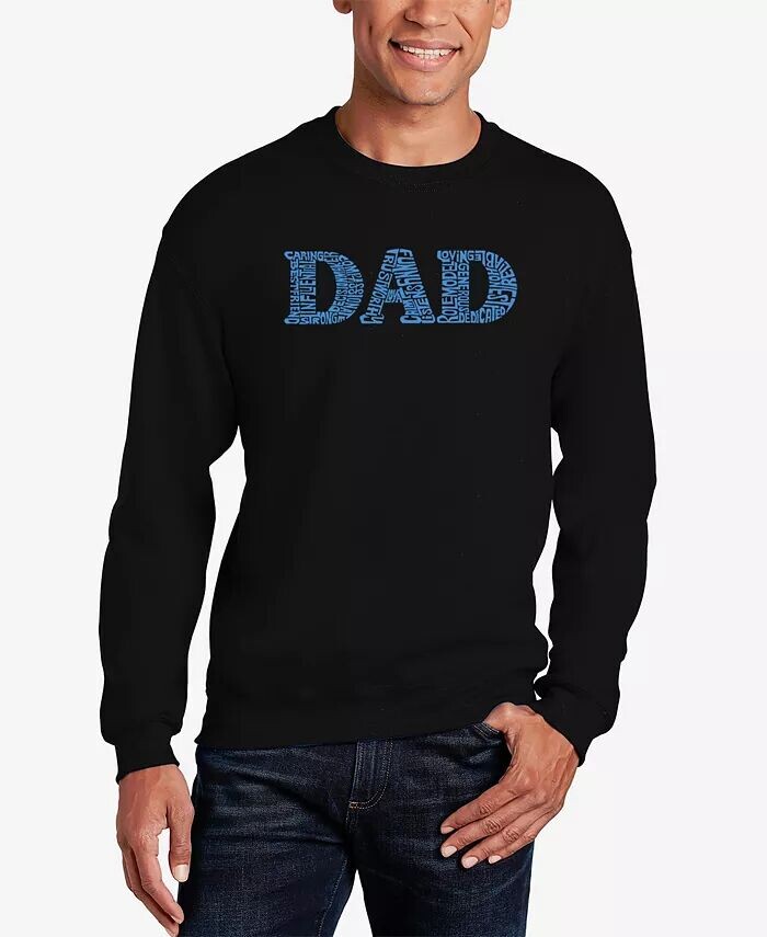 

Мужская толстовка с круглым вырезом Dad Word Art LA Pop Art, черный