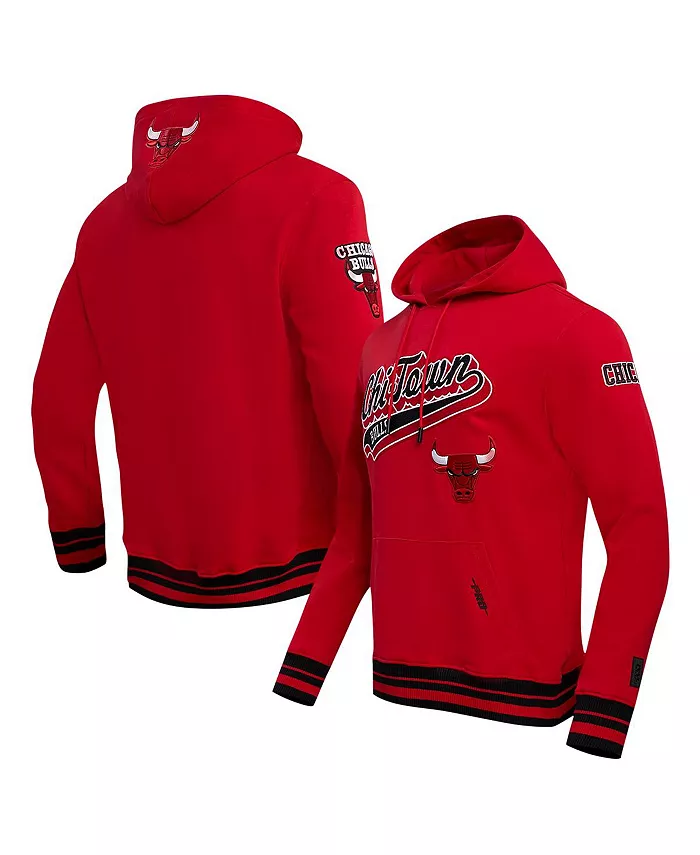

Мужская красная толстовка с капюшоном Chicago Bulls Script Tail Pullover Pro Standard