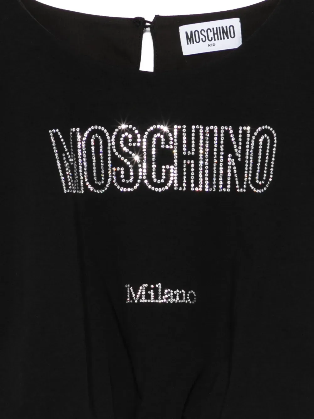 Топ с отделкой в виде логотипа Moschino Kids, черный — фото 3