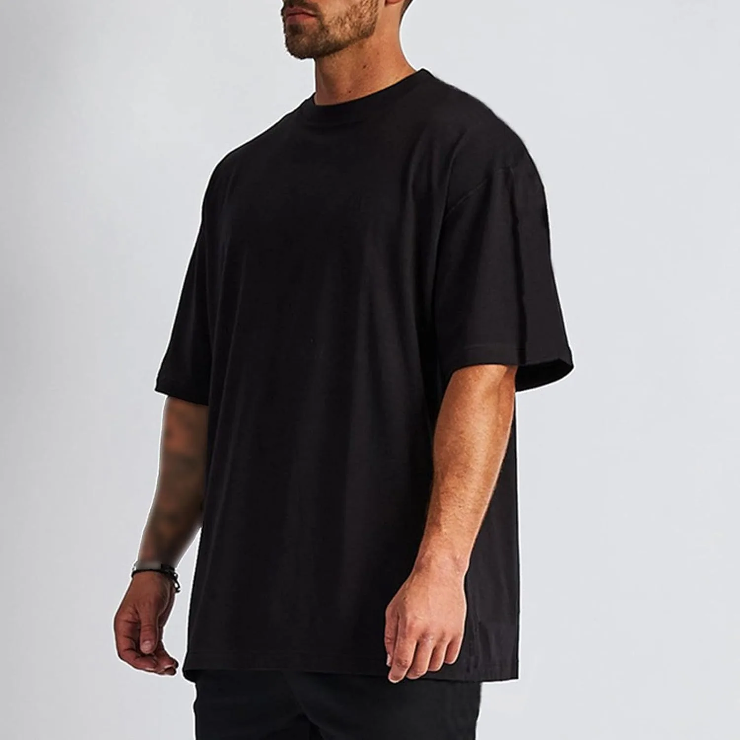 Футболка мужская Casual Streetwear Baggy Basic Tops, хлопок, короткий рукав — фото 3