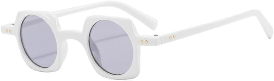 

Солнцезащитные очки MUTYNE Retro Small Square для женщин, модные, с прозрачными круглыми линзами, в стиле панк, с заклепками, солнцезащитные очки UV400, White Light Gray