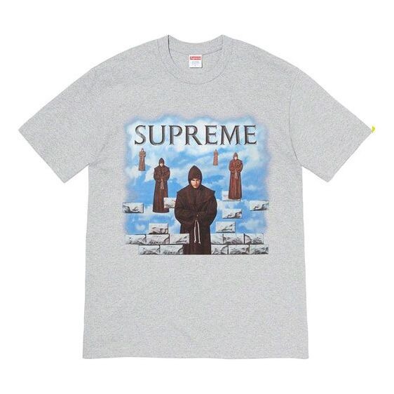 

Футболка fw19 week 1 levitation tee printing short sleeve gray Supreme, серый
