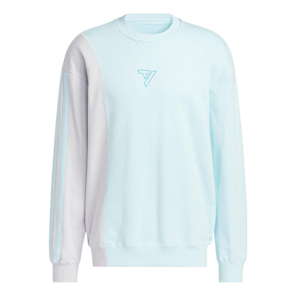 

Толстовка Men's adidas Trae Crew Design Round Neck Logo Printing Long Sleeves Blue, синий