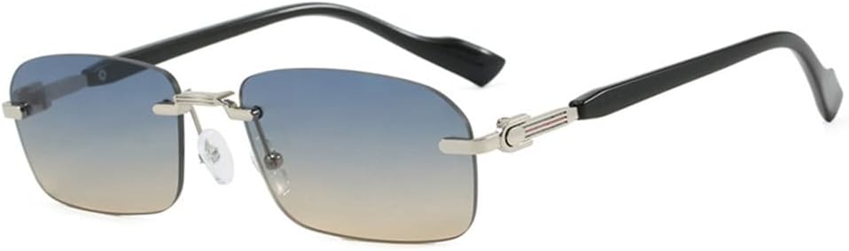 

Солнцезащитные очки UV400 с защитой от ультрафиолета — без оправы в стиле панк с металлическими заклепками, подходят для женщин и мужчин, для бега и занятий спортом на открытом воздухе UYPTK, 20277-c12