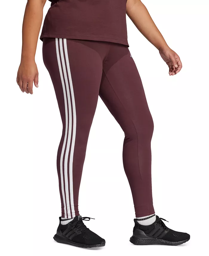 

Эластичные хлопковые леггинсы Plus Size Essentials с тремя полосками adidas, красный