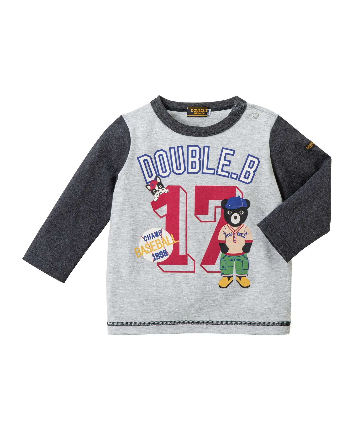 Детская футболка с длинным рукавом Baseball Bear DOUBLE_B серый