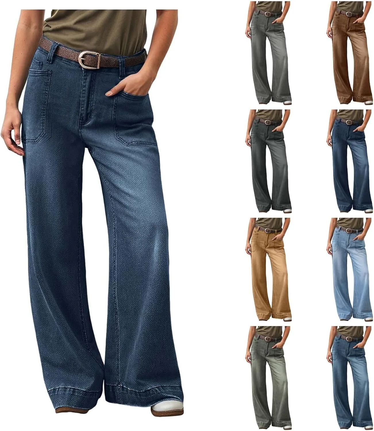 

Женские джинсы Wide Leg High Waisted с карманом спереди