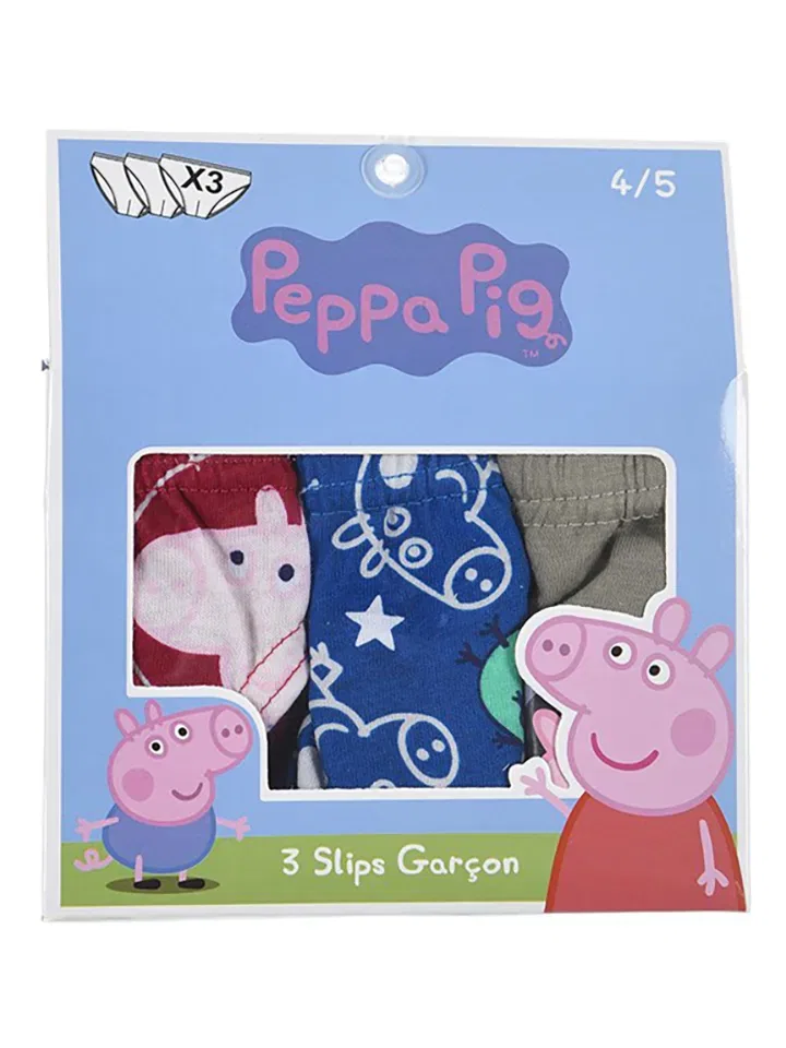 Трусы набор 3 шт Peppa Pig, красный/серый/темно-синий — фото 2