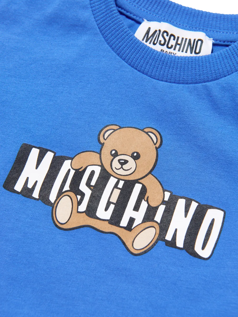 Футболка с графическим принтом Moschino Kids, синий — фото 3
