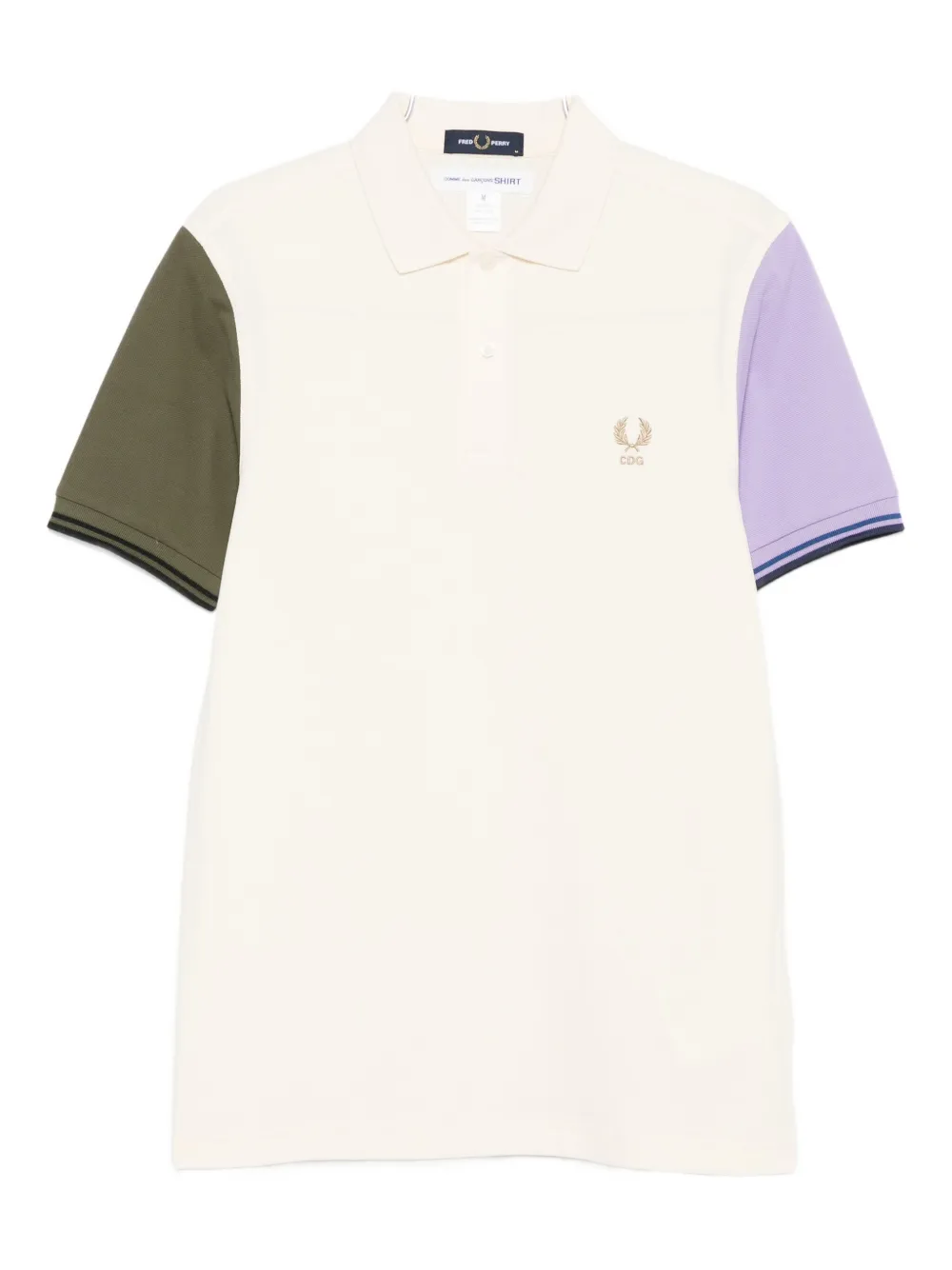 

Рубашка-поло с короткими рукавами в стиле колор-блок от Fred Perry Comme Des Garçons Shirt, белый