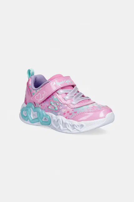 Кроссовки детские с подсветкой INFINITE HEART LIGHTS Skechers, розовый