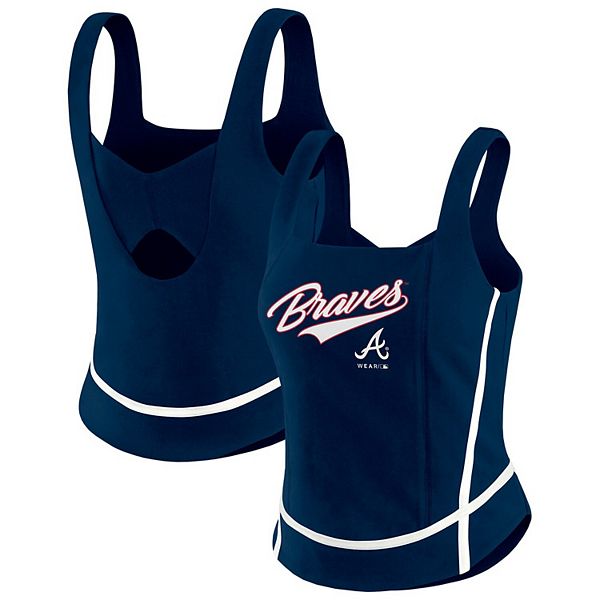 

Женский топ с квадратным вырезом Atlanta Braves в темно-синем цвете Wear By Erin Andrews