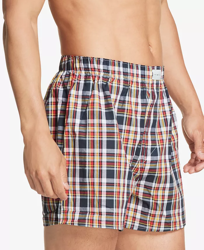 Мужские боксеры из хлопкового поплина с классическим принтом, 3 шт Tommy Hilfiger, мультиколор — фото 4