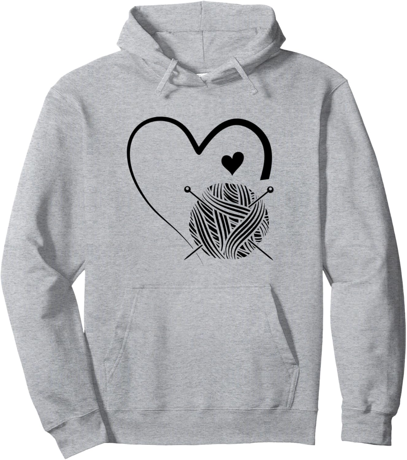 

Толстовка для любителей вязания крючком в форме сердечка из клубка пряжи Crocheting Crochet Lover, серый