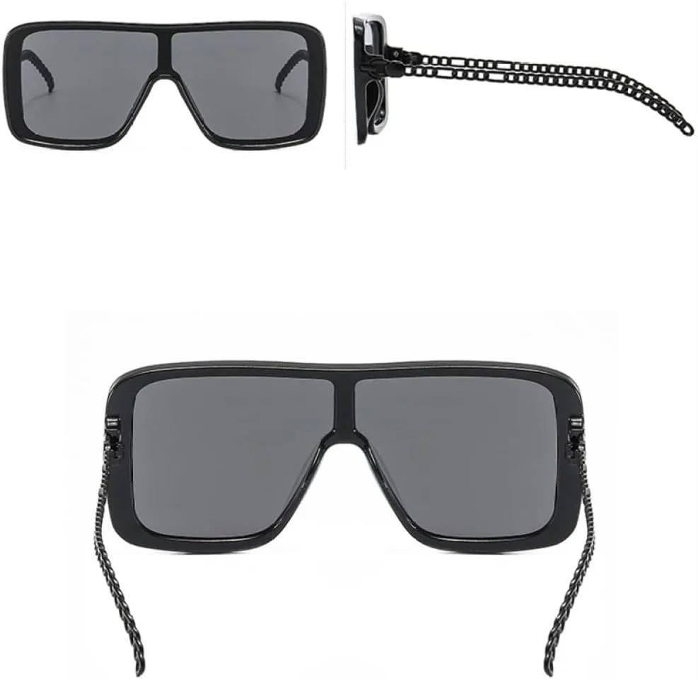 

Солнцезащитные очки Shield Big Frame Oversized для женщин, бежево-зеленые, большие мужские солнцезащитные очки, модные квадратные градиентные очки UV400 MTZJH, Green