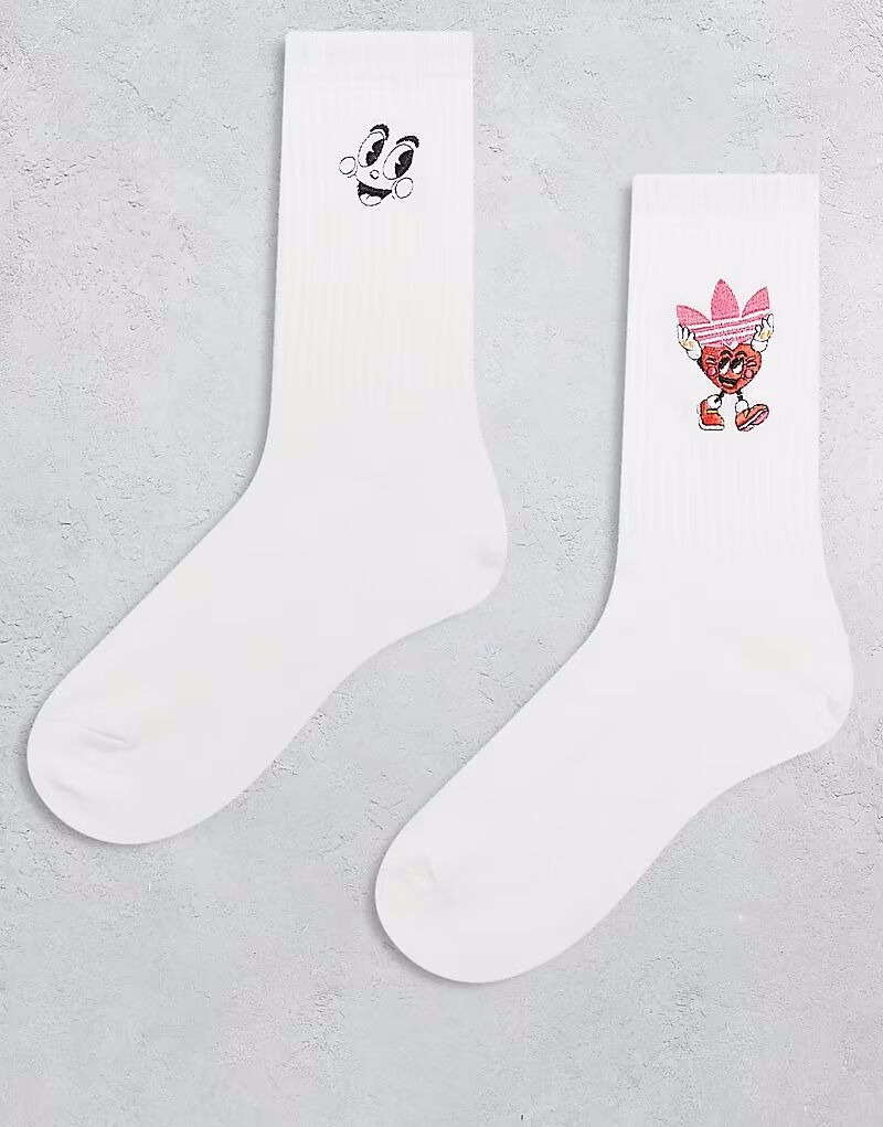 

Носки Adidas Originals Made By Nelson, 2 пары, с рисунком в виде сердца