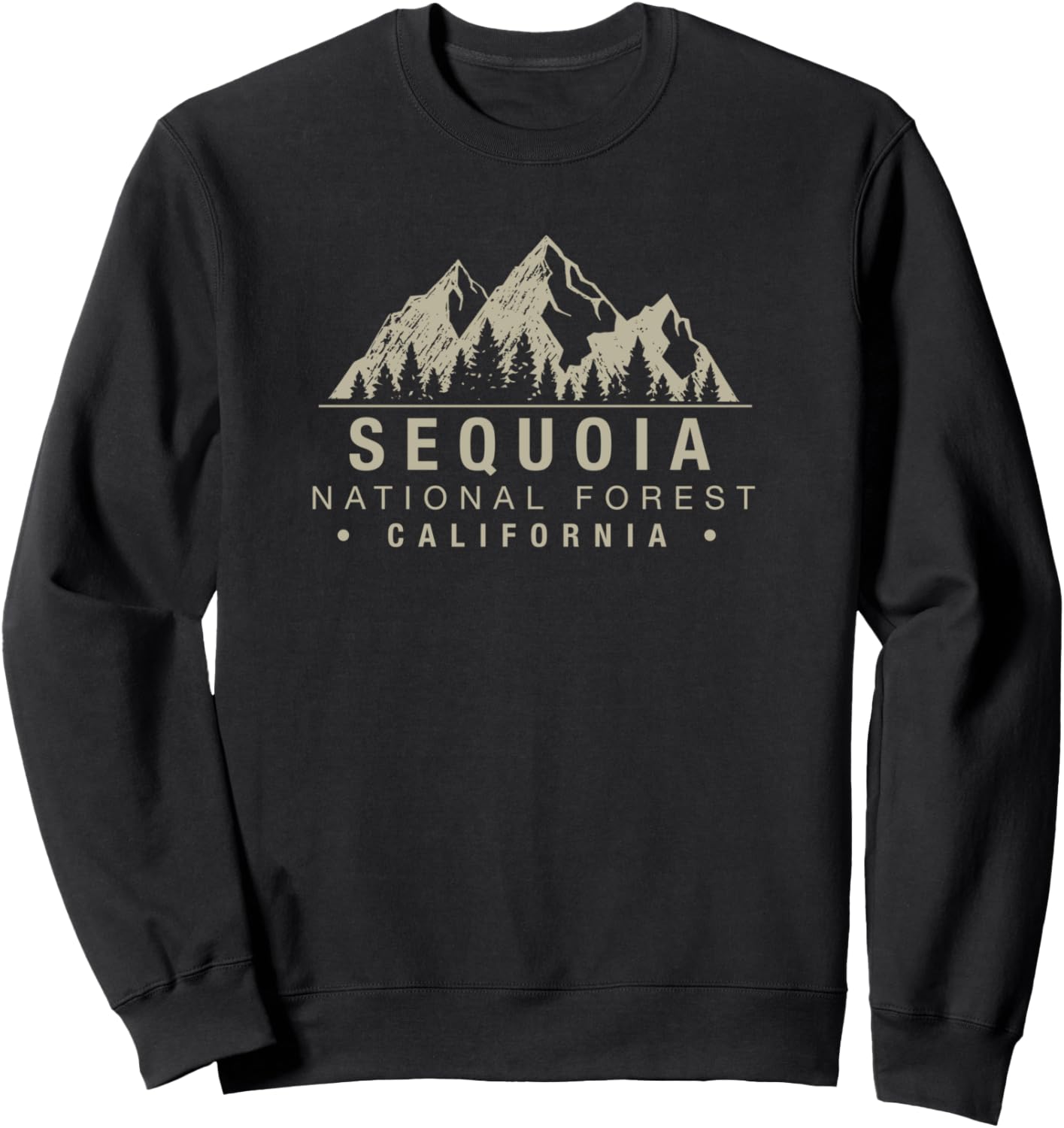 

Толстовка с надписью «Национальный лес Секвойя, Калифорния», черная Sequoia National Forest Shirts & Gifts