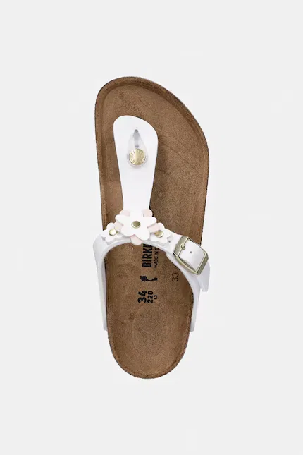 Сандалии с цветочным декором Gizeh Kids Flowers Birkenstock, белый — фото 4