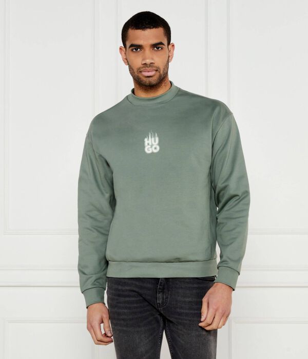 

Свитер с капюшоном Relaxed fit Hugo, зеленый