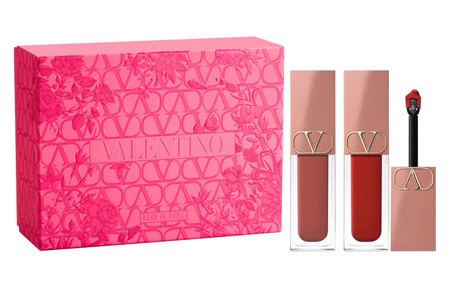 Valentino Матовый блеск для губ nude tube, выравнивающий тон, 6,5 мл*2, Two-Piece Set: Lip Cream #151R Enchantment+Lip Cream #113R Delightful Whisper — фото 2