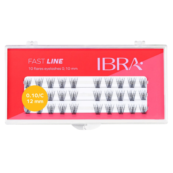 

Пучки ресниц 12 мм, 30 шт./1 упаковка. Ibra Makeup Fast line