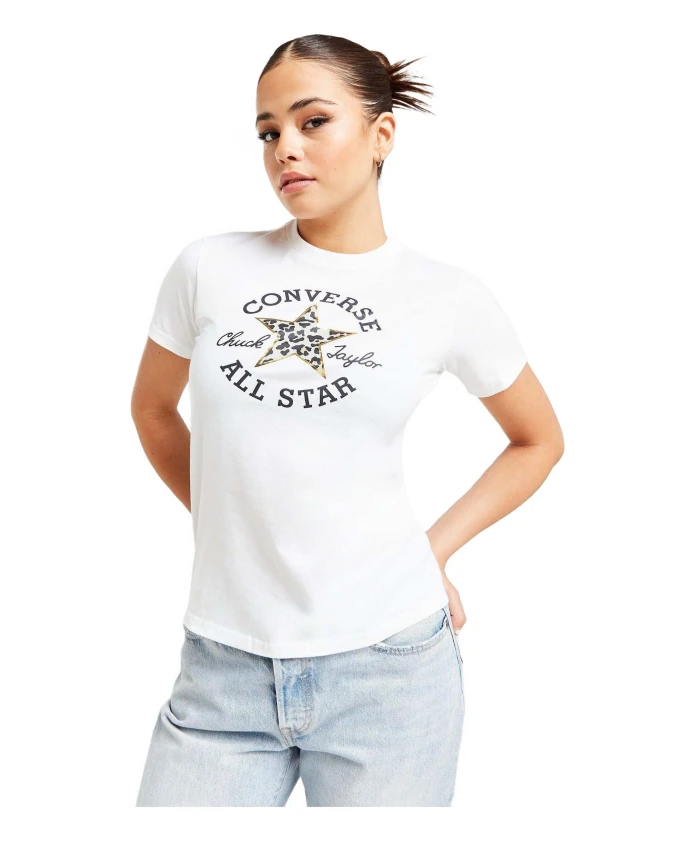 

Футболка с леопардовым принтом Chuck и нашивкой Converse, белый