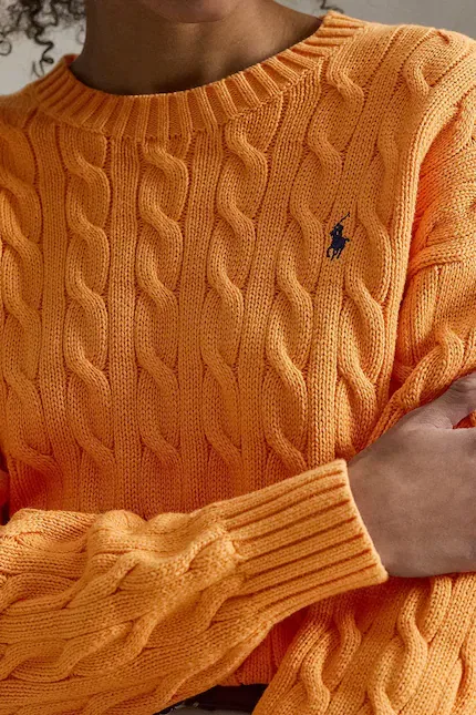Свитер из тонкого трикотажа Polo Ralph Lauren, оранжевый — фото 4
