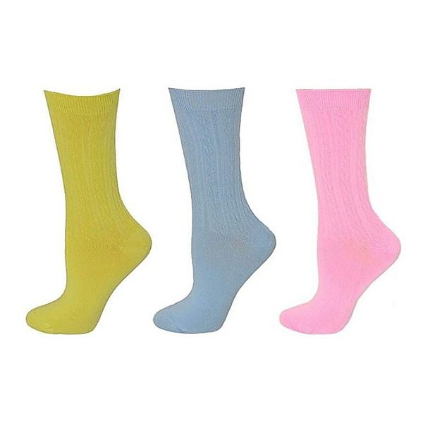 

Носки Cable pattern crew rayon, 3 пары Wear Sierra, Pink Blue Yellow