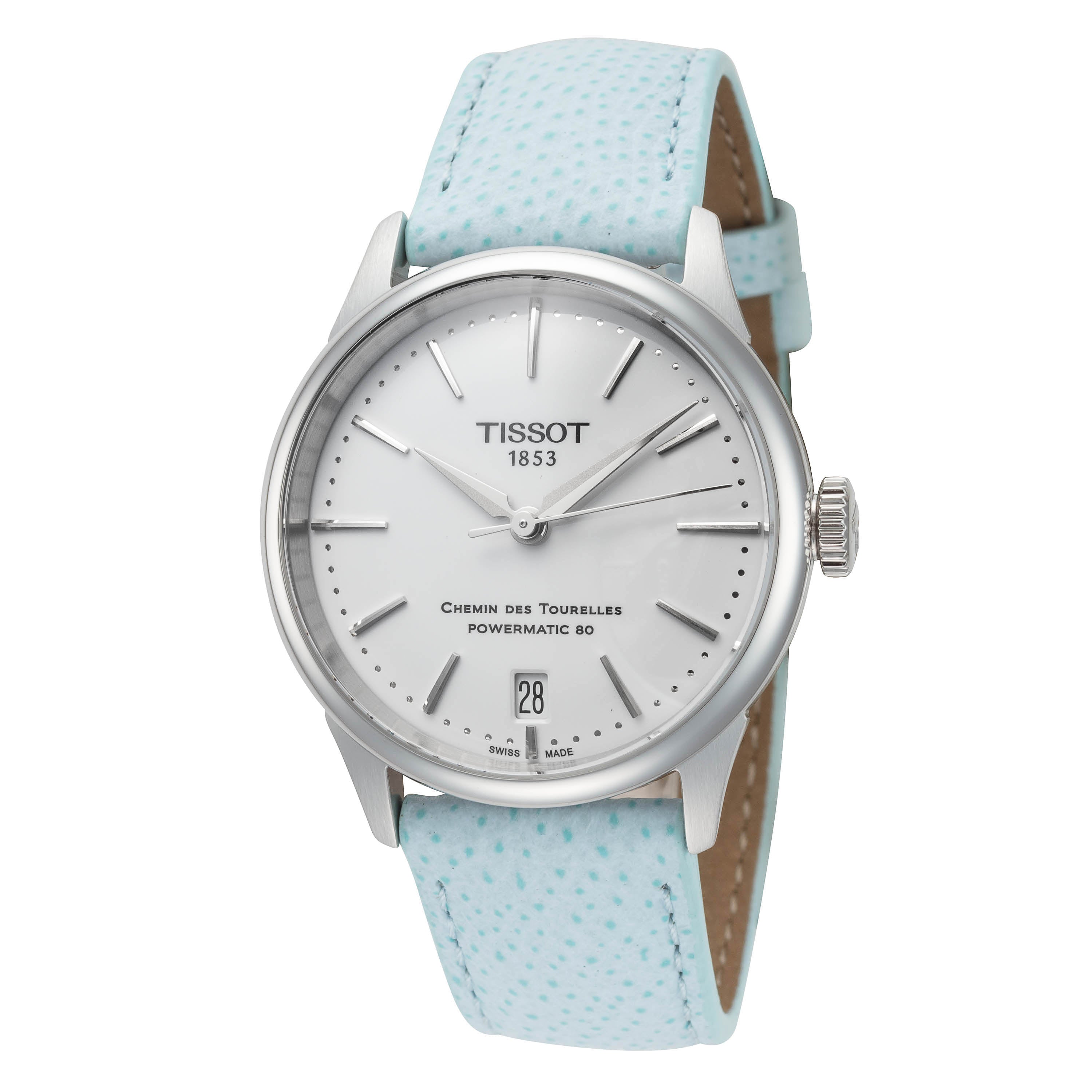 

Tissot Chemin des Tourelles Женские автоматические часы 34 мм, светло-голубой