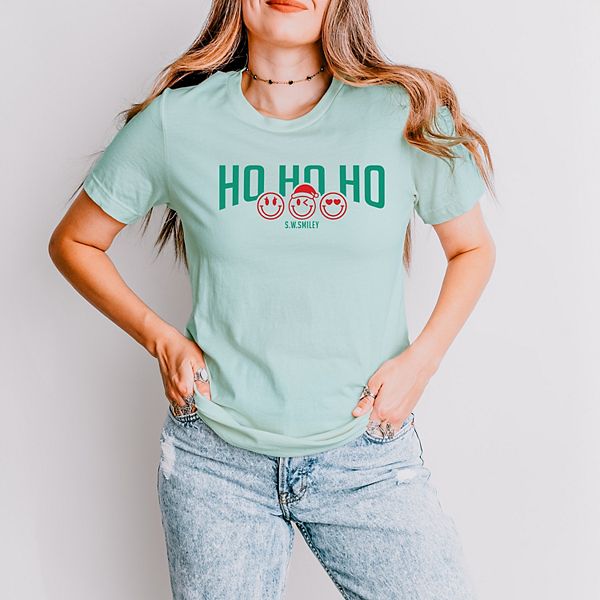 

SWSmiley varsity ho ho ho - женская футболка с коротким рукавом Simply Sage Market, Seafoam