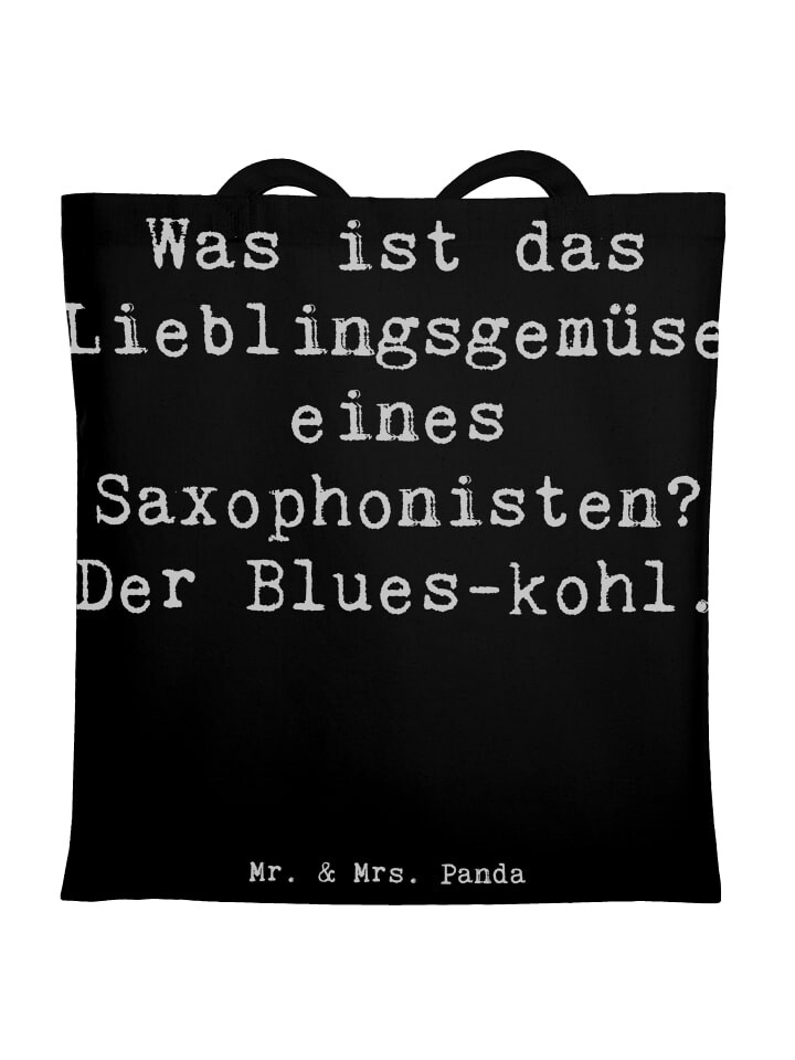 

Сумка Mr. & Mrs. Panda Tragetasche Saxophon Blues mit Spruch, черный