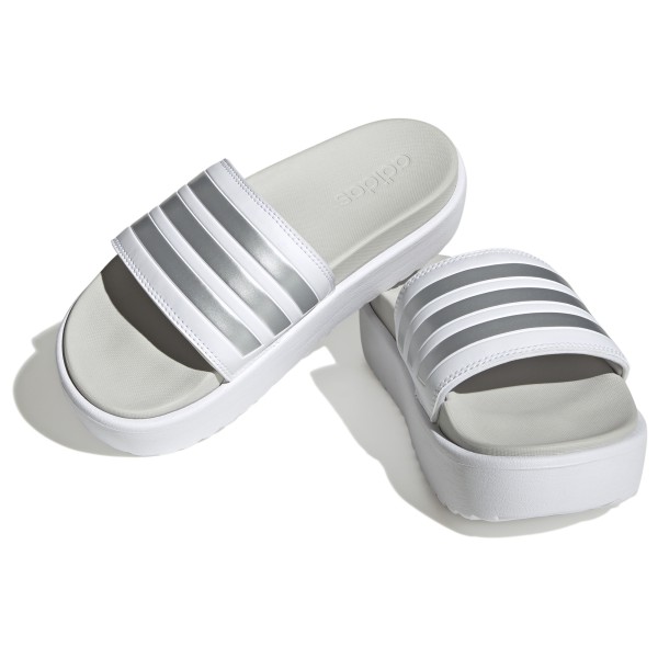 Женские сандалии-шлепанцы Adilette на платформе Adidas, мультиколор — фото 4