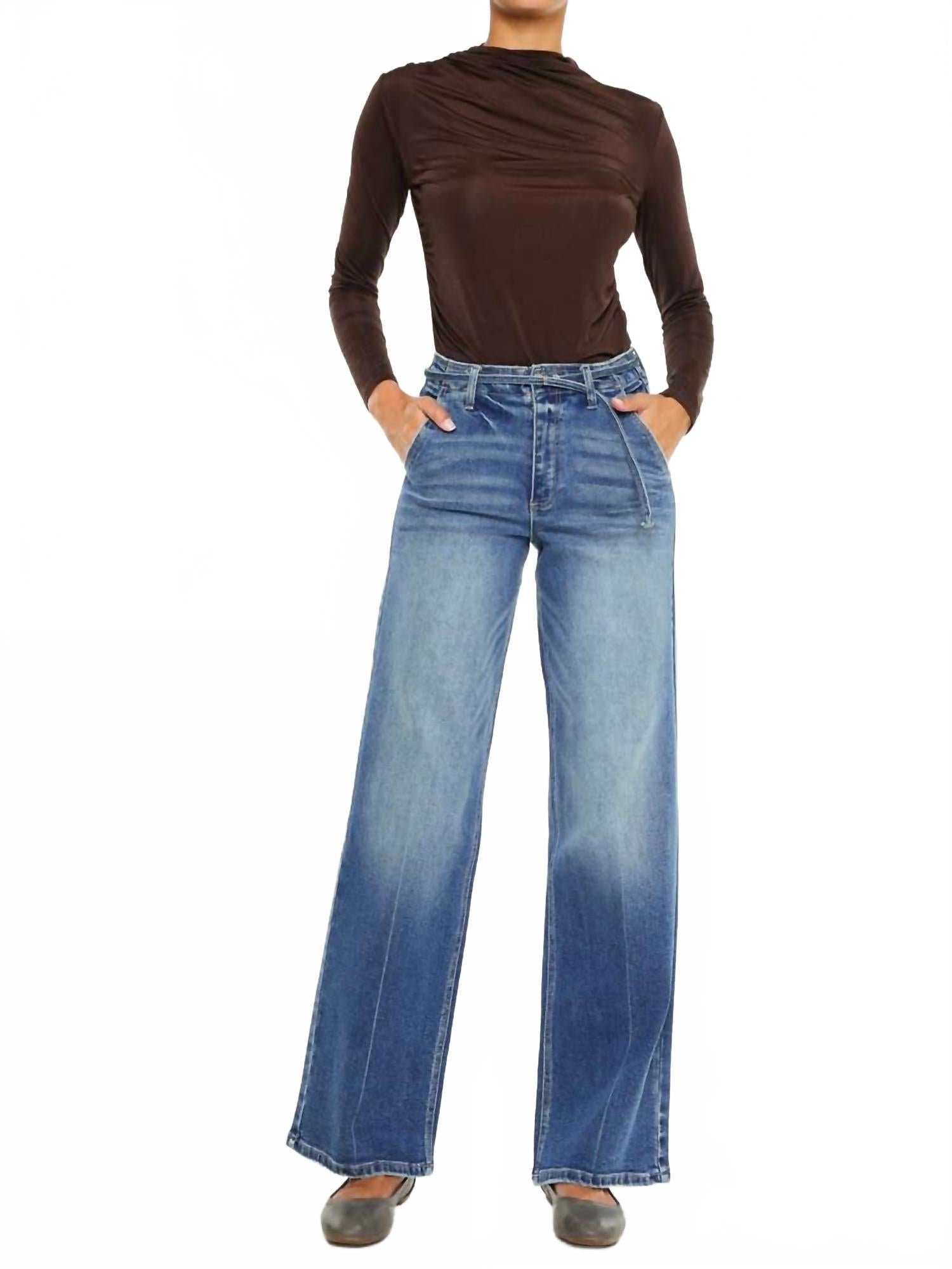 

Джинсы Santa Monica High Rise с широкими штанинами в средне-индиговой стирке KanCan