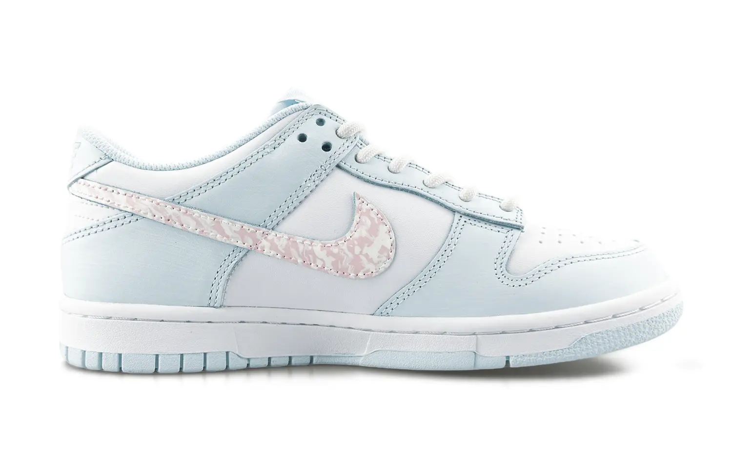 Nike Кроссовки для скейтбординга dunk cloud feather с противоскользящей и дышащей подошвой, низкие, glacier blue, детские — фото 4